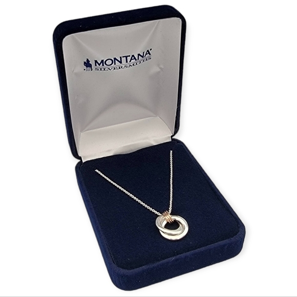 Montana Silversmiths Two Tone Double Ring Necklace New! - Picture 2 of 9